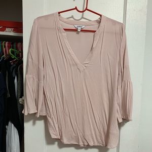 Worn Express Pink Bell Sleeve Blouse